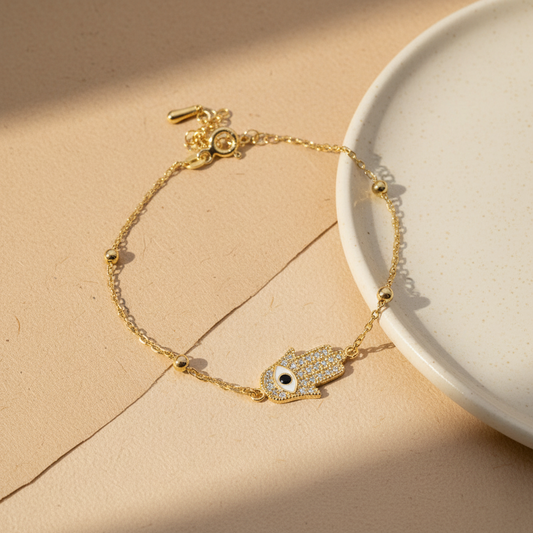 HAMSA FIGURE GOLD PLATED BRACELET