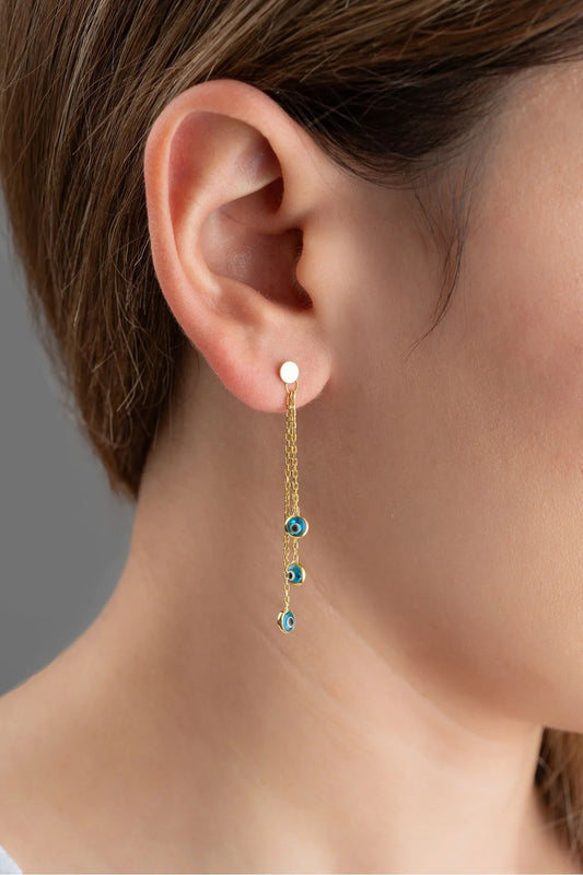 Boucles d'oreilles silencieuses - 925 argent sterling - Aura bleue