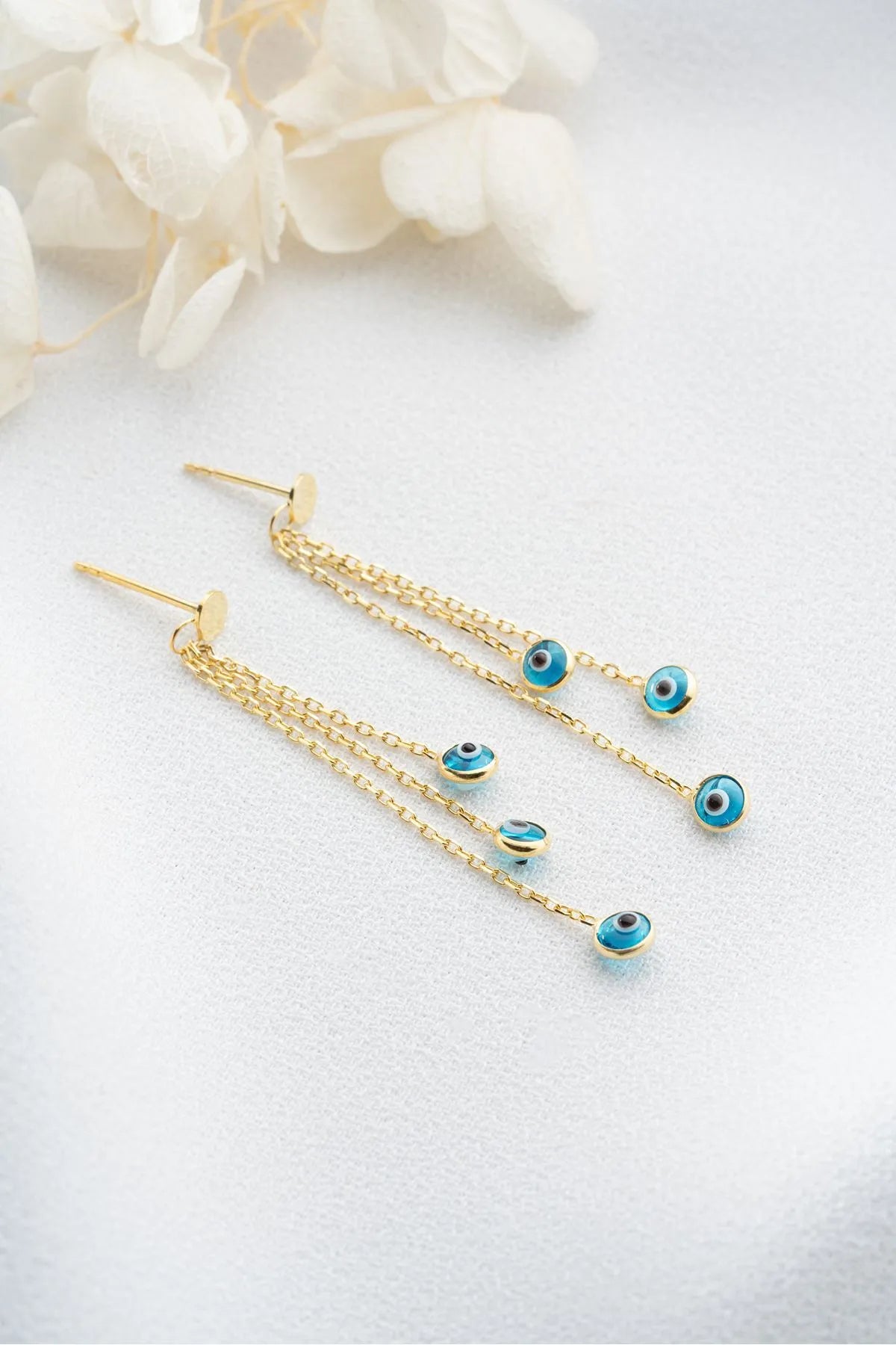 Shaking Evil Earrings - 925 Sterling Silver - Blue Aura