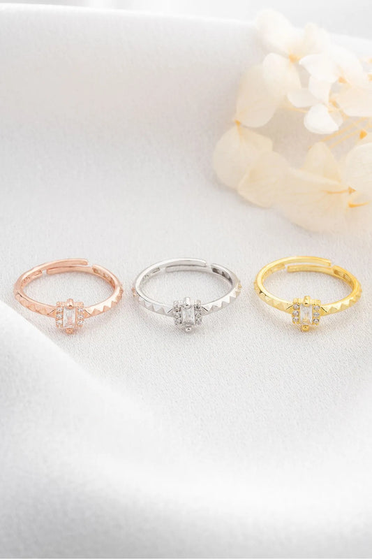 Baget Zirkon Yüzük – 925 Ayar Gümüş