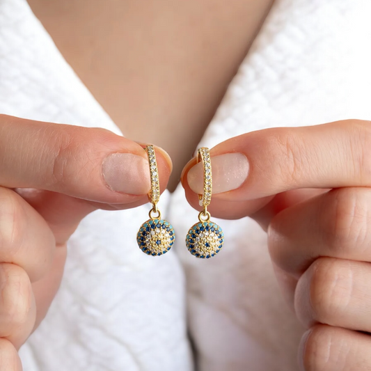 925 boucles d'oreilles pour les yeux en argent sterling