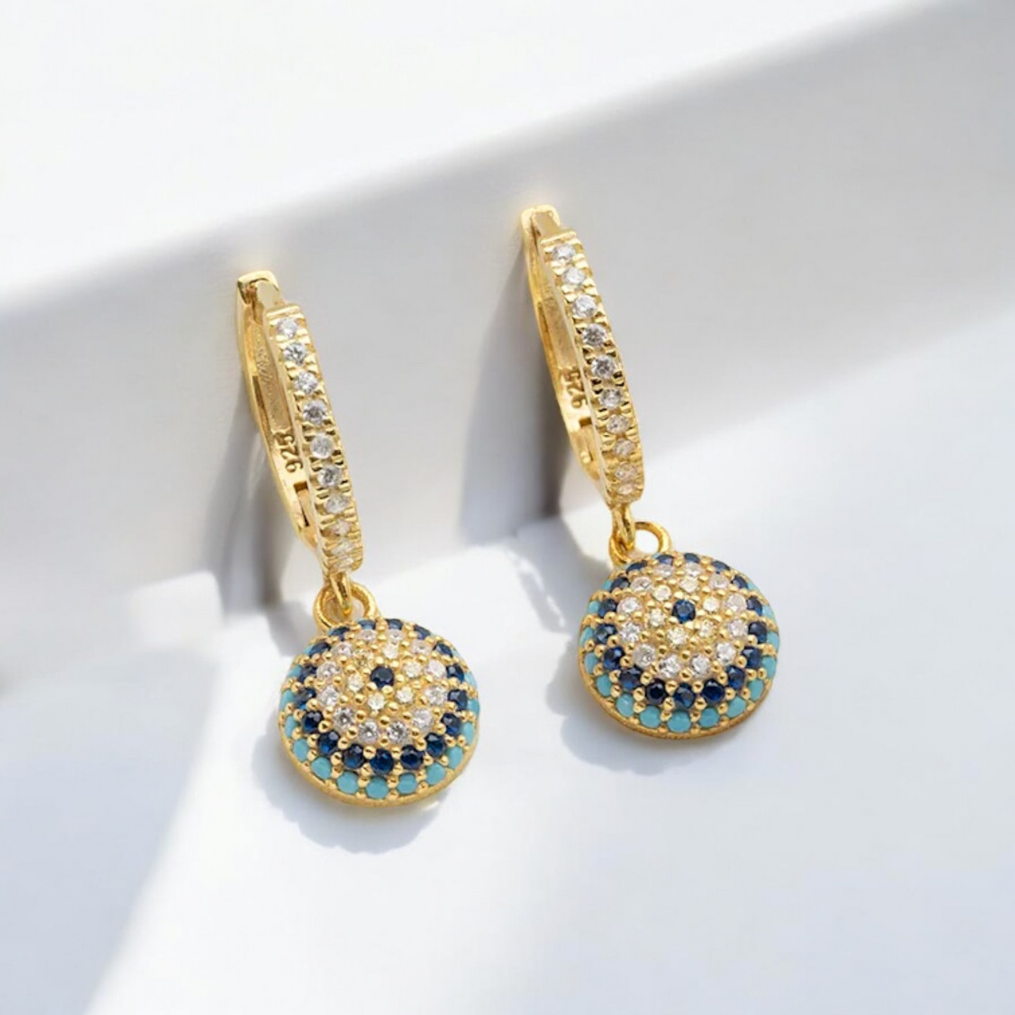 925 Sterling Silber Ohrstecker mit Nazar-Auge