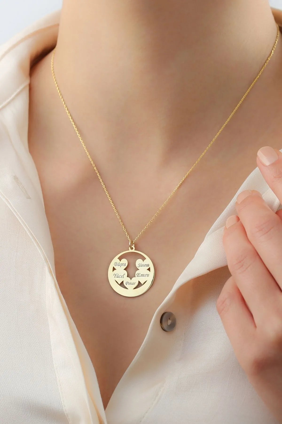 Kalp Aile – 925 Ayar Gümüş Kişiye Özel Kolye