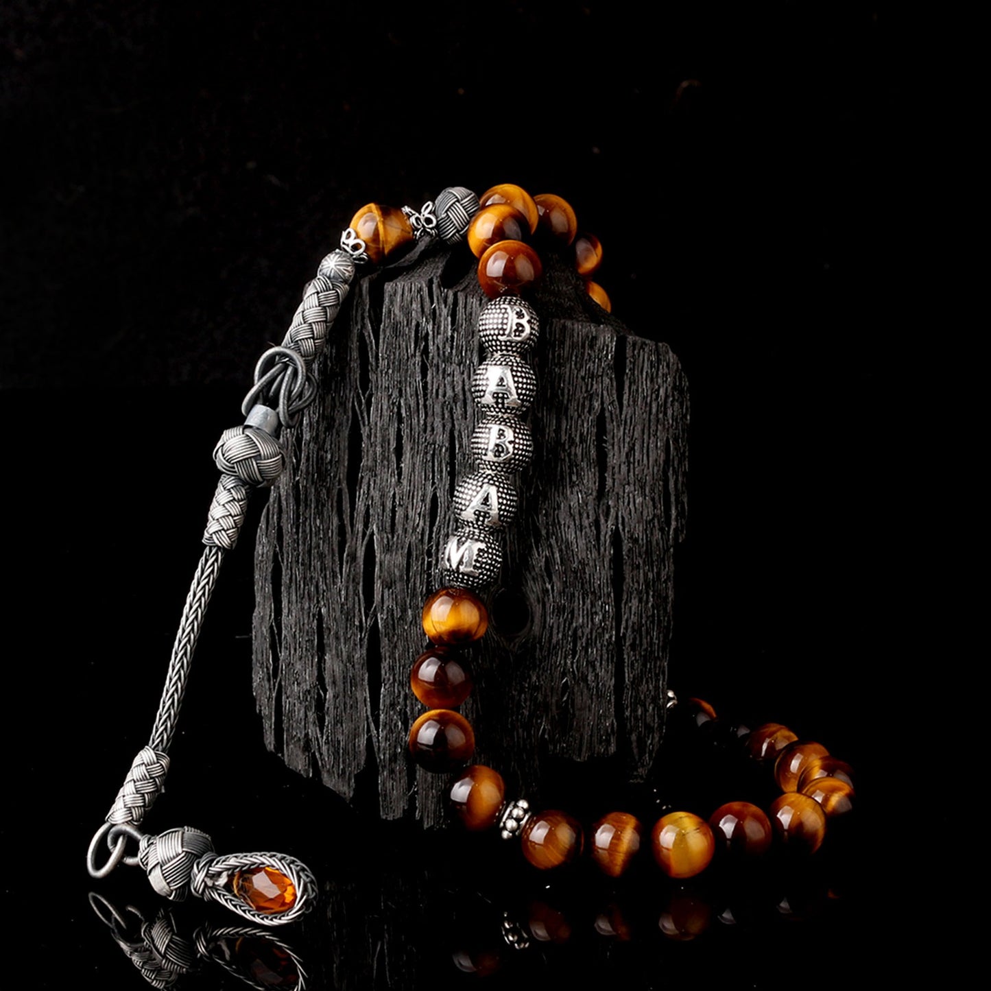 Kişiye Özel Kaplan Gözü Tesbih – 925 Ayar Gümüş