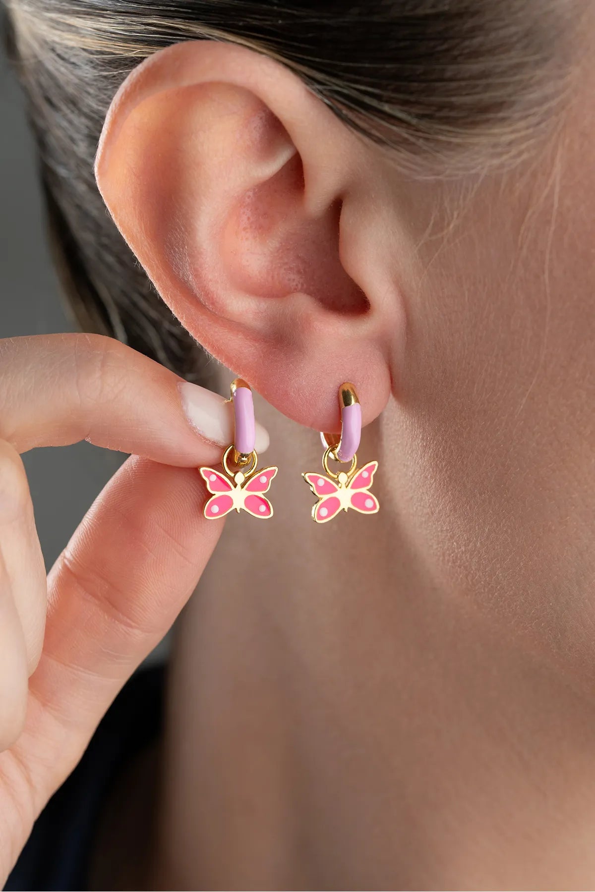 925 Boucles d'oreilles pour enfants de papillon