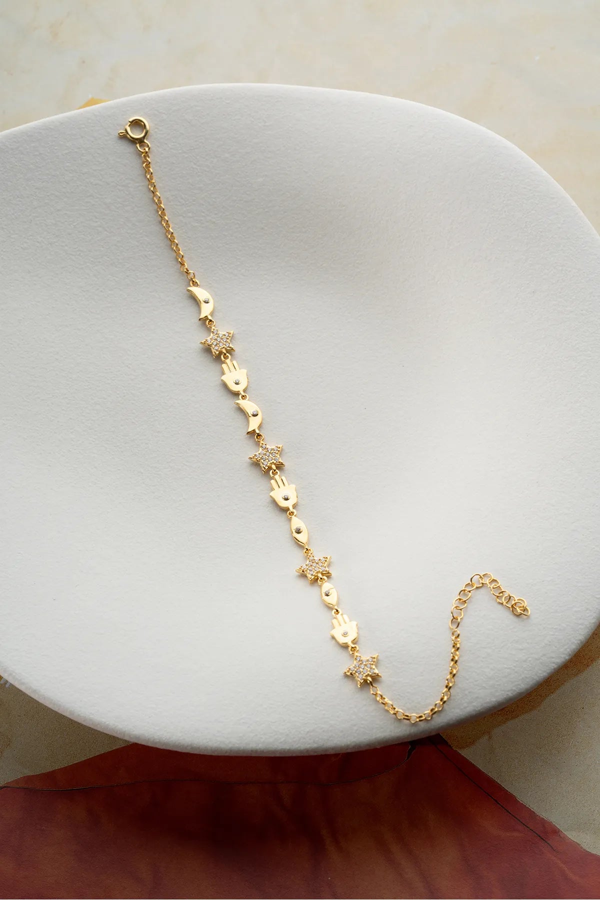 925 Ayar Gümüş Gold Figür Bileklik