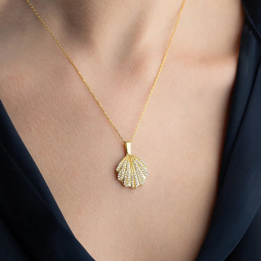 925 Ayar Gümüş Kişiye Özel Deniz Kabuğu Kolye