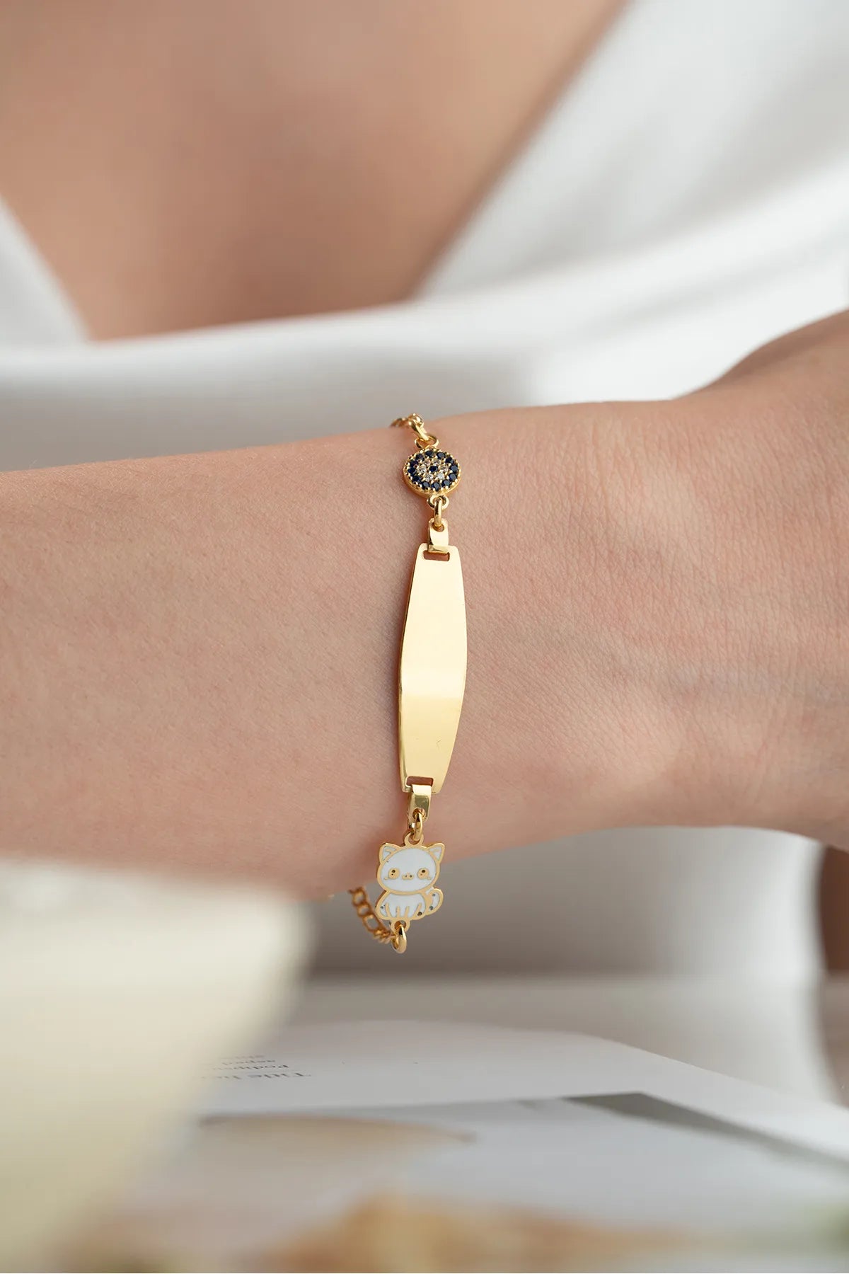 925 SET Silver Cat Figured Children's Bracelet