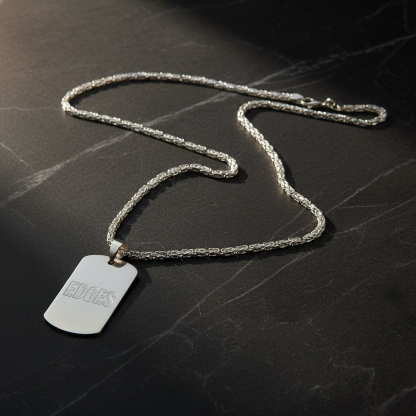 2,2mm 50 cm Kral Model Isimli 925 Ayar Gümüş Zincir