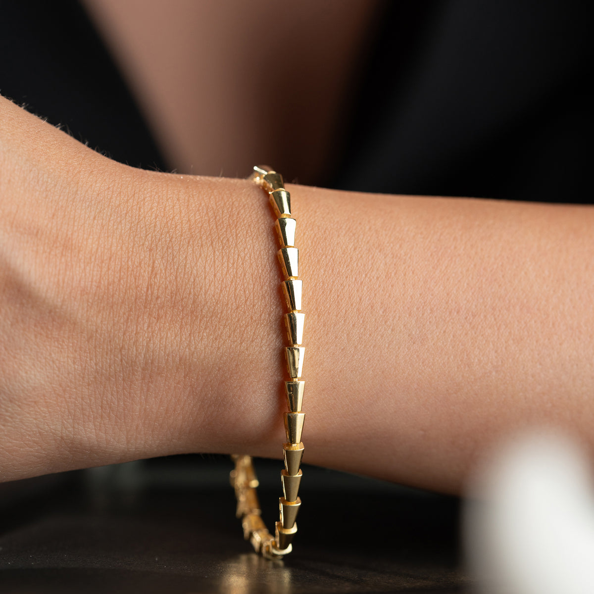 Vela Bracelet Géométrique | Argent 925 Plaqué Or