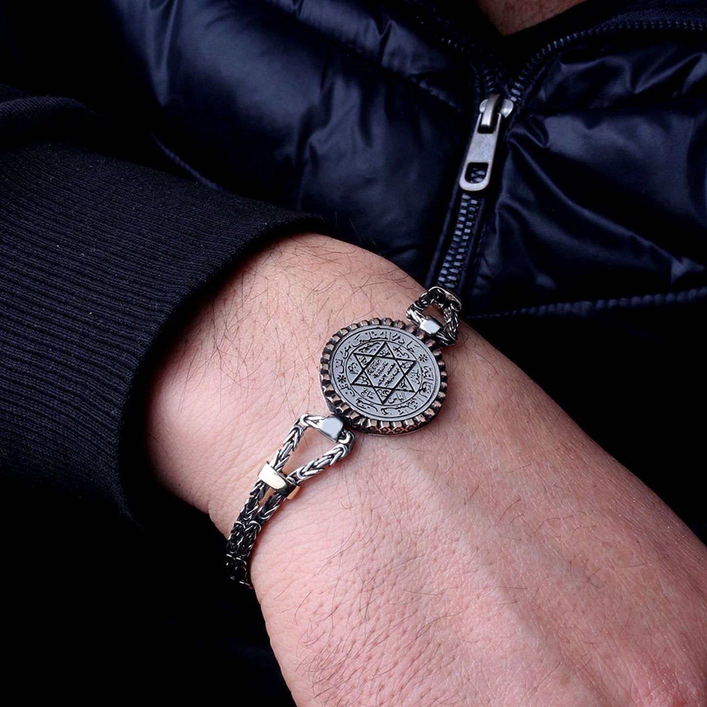 King Chain Seal Suleyman Silver Bracelet
