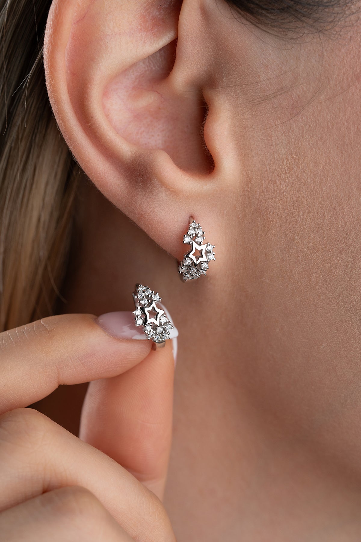 Stern Ohrringe mit Zirkonia | 925 Silber