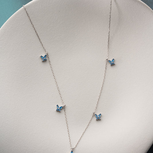 Blue Butterfly Necklace | 925 Sterling Silver