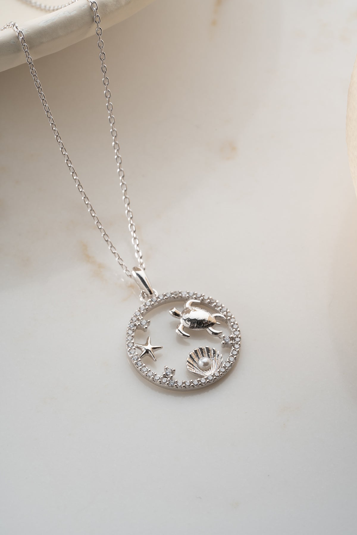 925 Sterling Silber Schildkröten Halskette