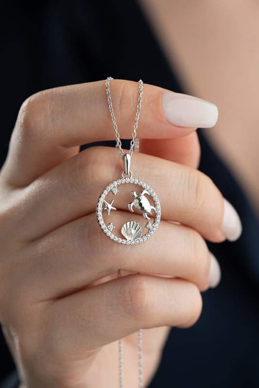 925 Ayar Gümüş Kaplumbağa Kolye