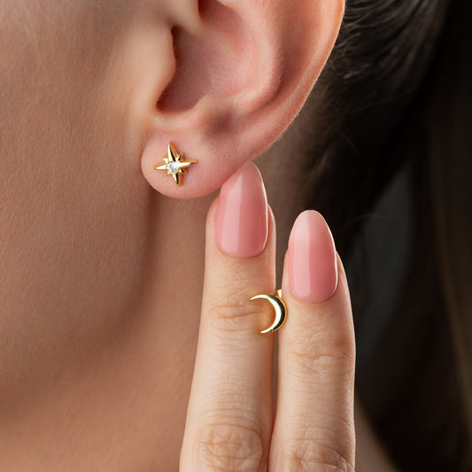 Ay ve Yıldız Küpe