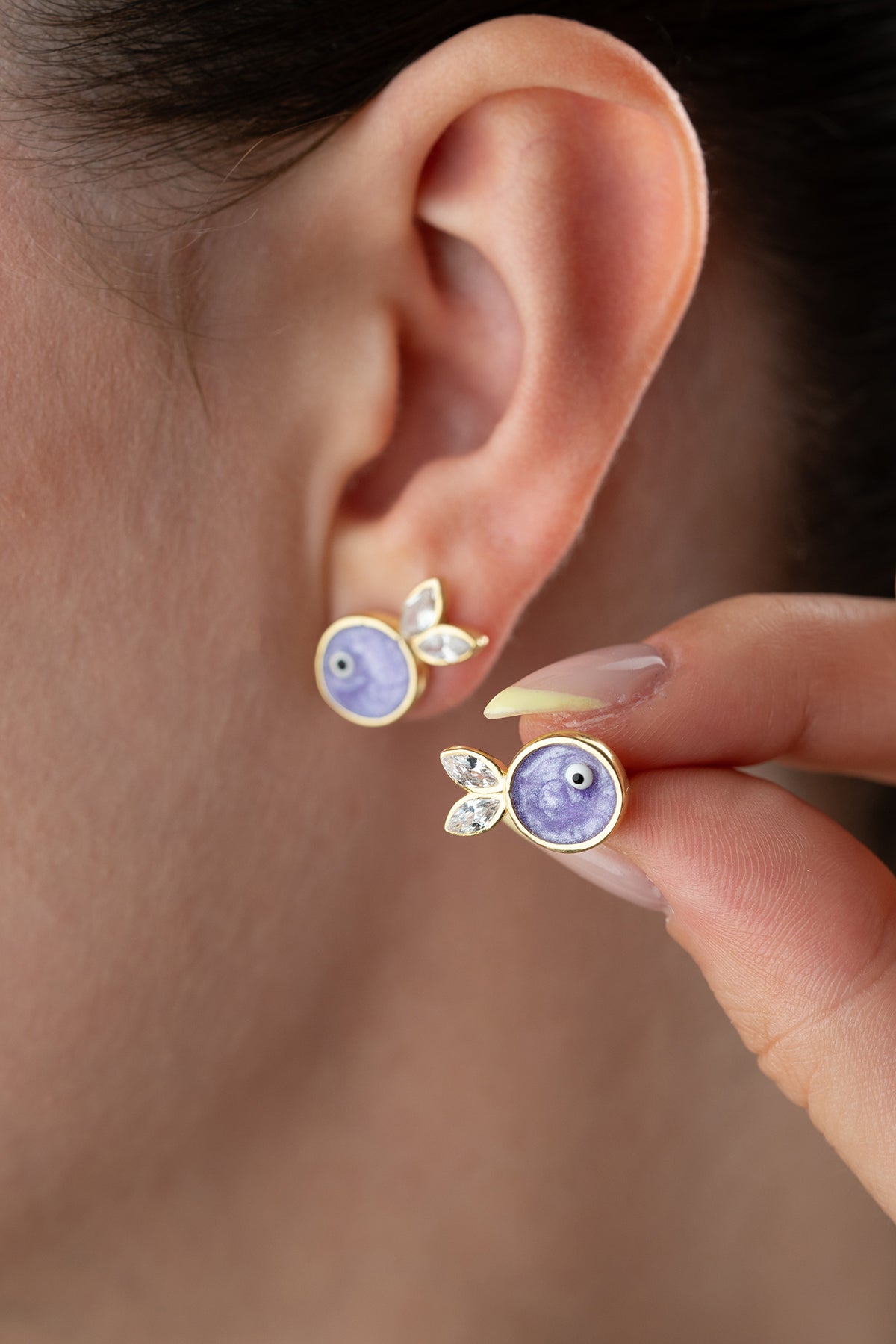 Marbliss Purple Earring