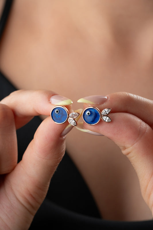 Marbliss Gece Mavisi Küpe