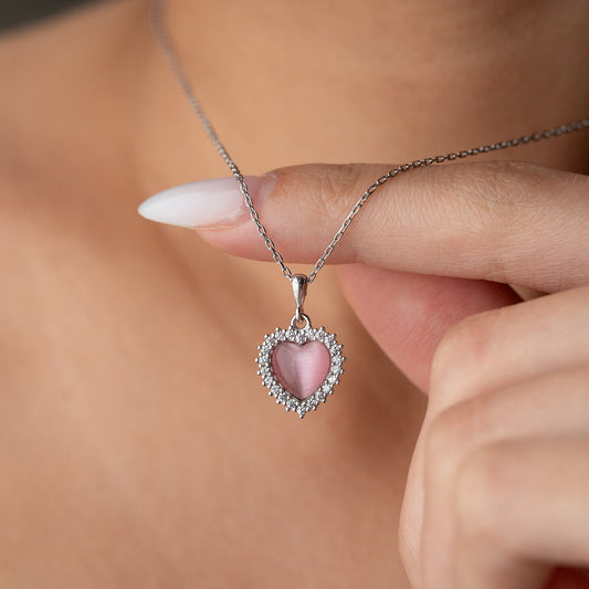 Herz-Liebes-Halskette – 925er Sterlingsilber