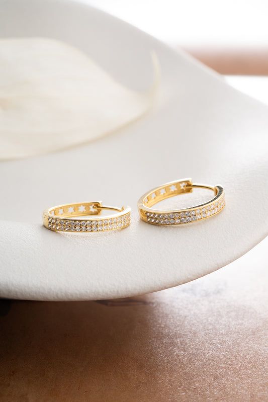 Boucles d'oreilles à anneau en pierre de zircon - 925 argent sterling