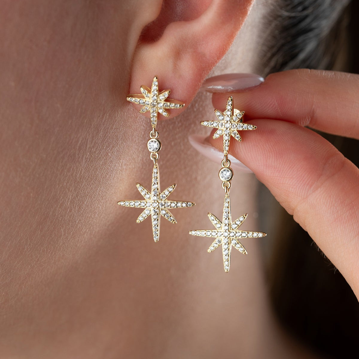925 Sterling Silver Star Earrings