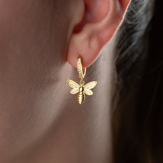 Queenbee gold -plated bee earrings