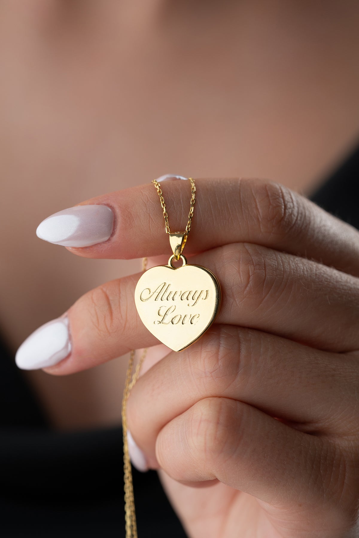 Kalp Locket Kişiye Özel İsim Yazılabilir Gümüş Kolye