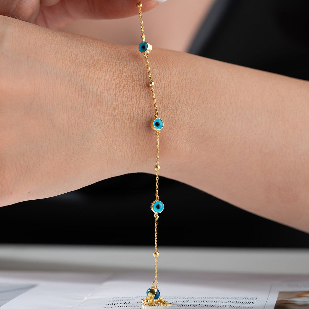 Blue Aura Nazar Bilezik – 925 Gümüş