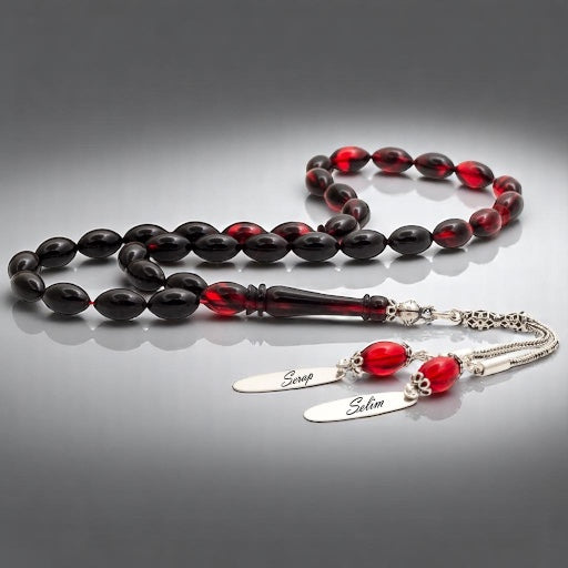 925 Design en argent sterling noir pressant Amber