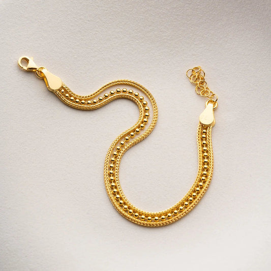Fine Beaded Bracelet | 925 Sterling Silver Gold Plated