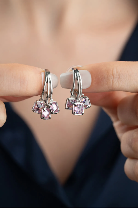 Rosa Traum Ohrringe – 925er Silber