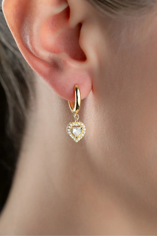 925er Silber Herz Ohrringe