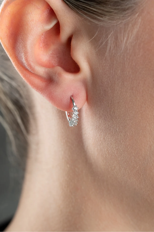 925er Silber Creolen mit Zirkoniareihe