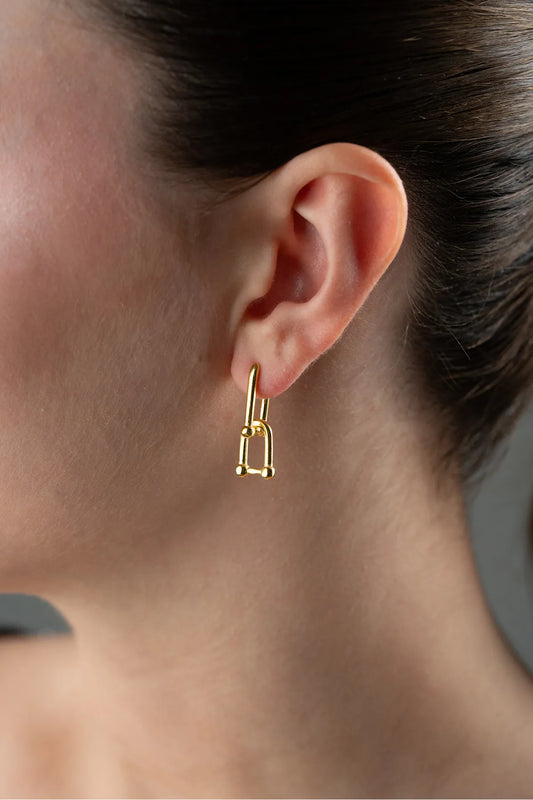 Geometrische Hängeohrringe – 925er Silber