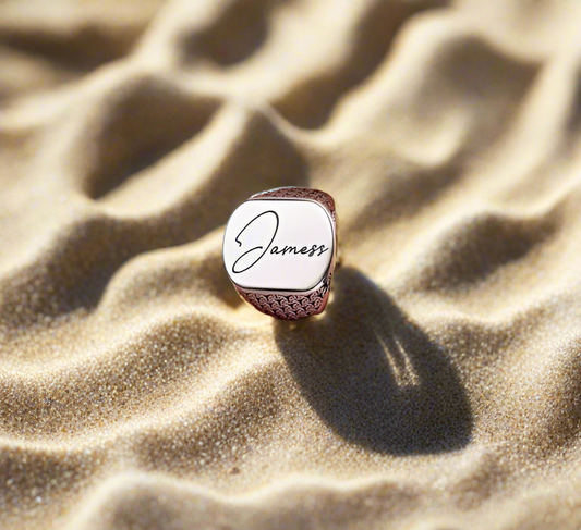 925 argent sterling nommé anneau masculin -1