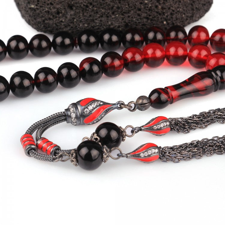 Silver Tassel Fire with Red Enamer