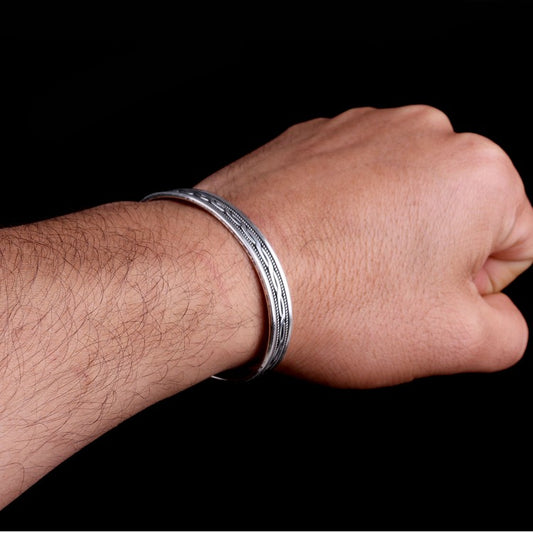 925 sterling silver male bracelet with motifs