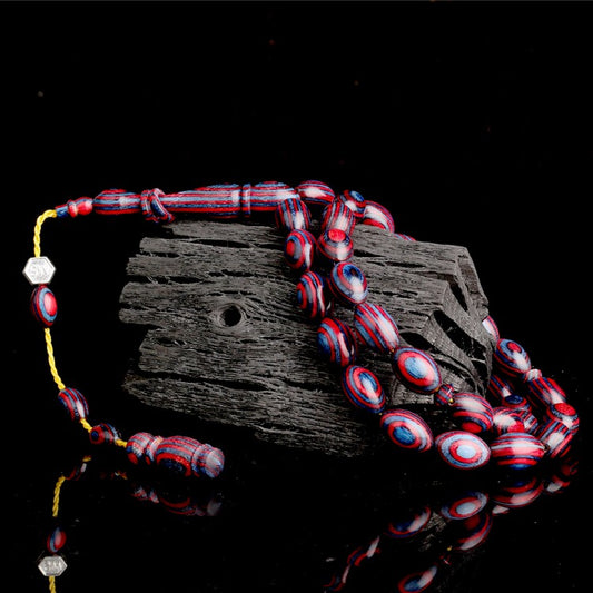 Gebetskette aus Kampferholz mit System & Gerstenschliff-Design