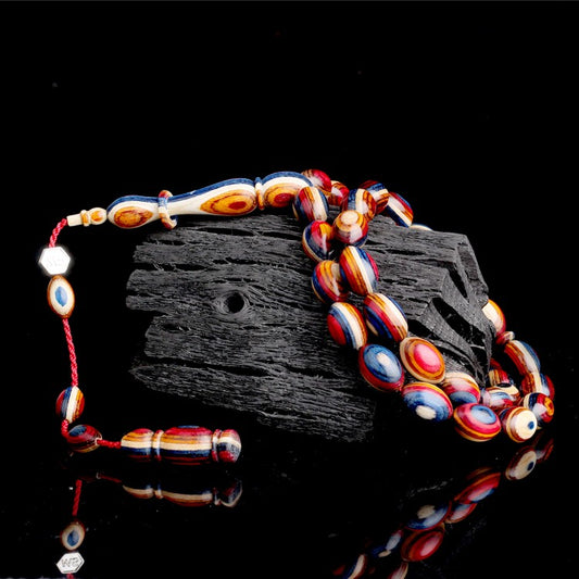 Gebetskette aus Kampferholz mit System & Gerstenschliff-Design