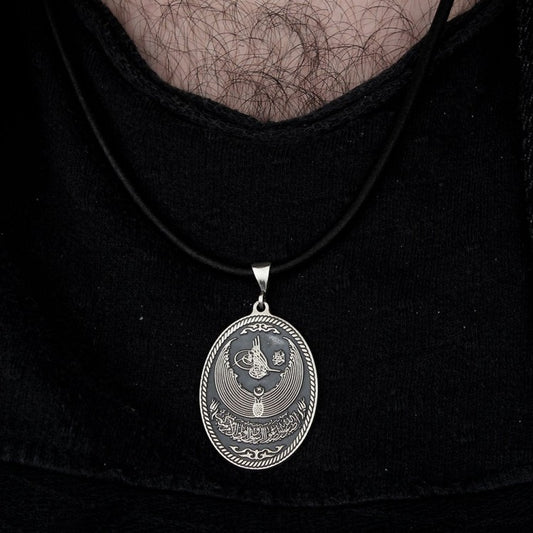 Collier argenté pour hommes ottomans