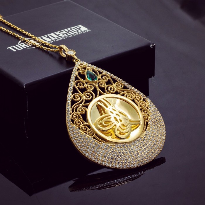 925s Silver Ottoman Tugra Signet Necklace