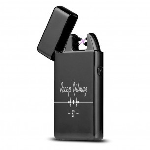 Personalised Arc Lighter USB Electric Dual Rechargeable Flameless Engraved Gift Box