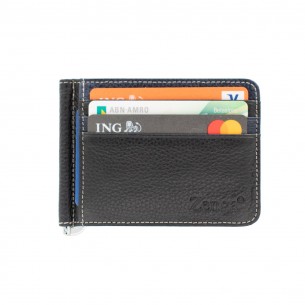 Black Blue Real Leather Wallet