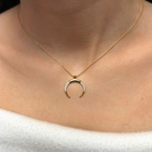 Inverted Crescent Necklace