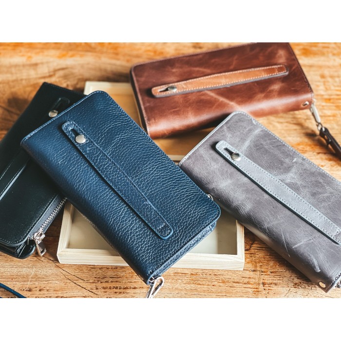 Navy Blue Togo leather wallet, High Quality long leather wallet WL284