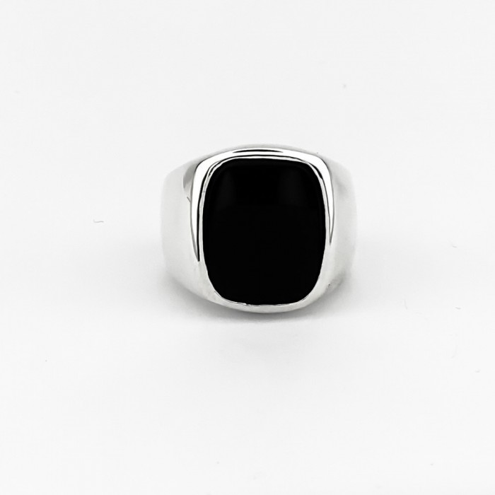 Vintage Ring Silber 925 chmuck Ringe ilberringe onyx und Zirkonia Steinchen Gr.19 