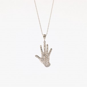 Lucky Hand Silver Necklace