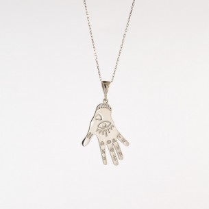 Lucky Hand Silver Necklace