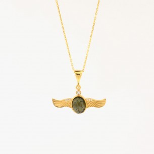 Natural Stone Wing Necklace