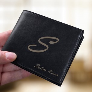 Personalized Black Leather...